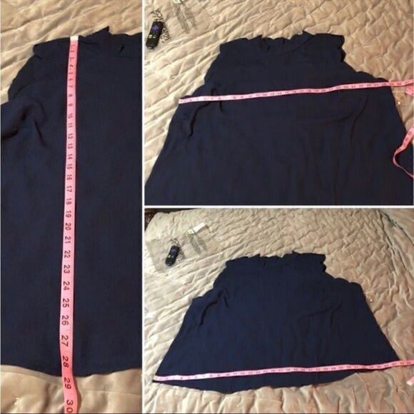 Modcloth Outstanding Scallops Sleeveless Blouse Navy Blue 4X - Picture 12 of 12